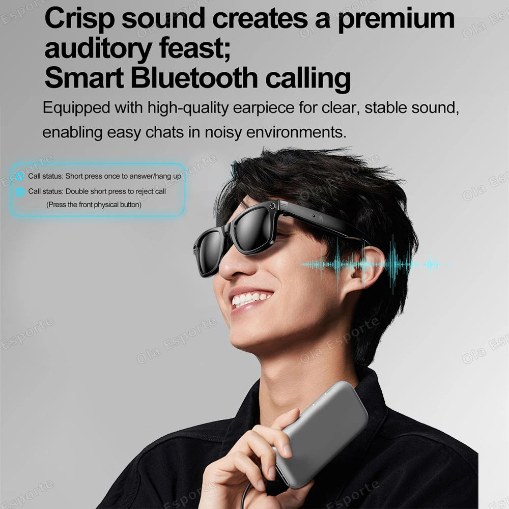 Upgrade Smart Glasses Men AI Language Translation Wireless Music Camera Control Bluetooth Call Sunglasses Sports Women Eyeglass