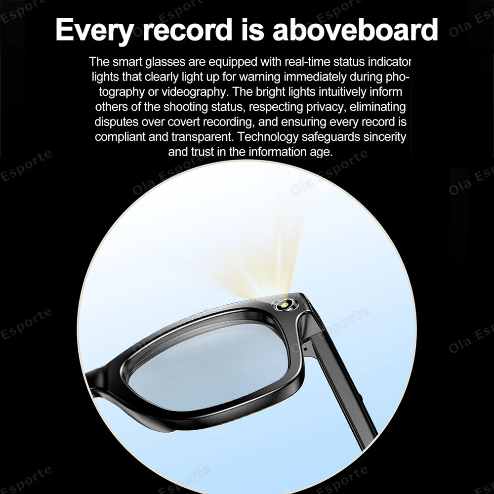 Upgrade Smart Glasses Men AI Language Translation Wireless Music Camera Control Bluetooth Call Sunglasses Sports Women Eyeglass