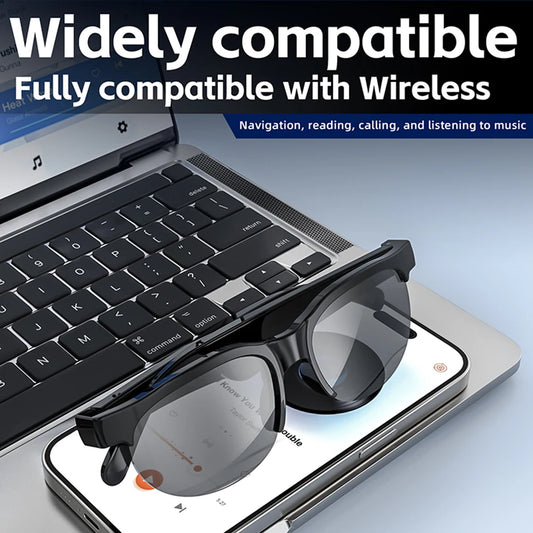 AI Intelligent Translation Glasses Bluetooth-Compatible 5.4 Smart Glasses Support 144 Languages Music Sunglasses for Men & Women