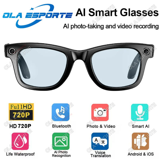 Upgrade Smart Glasses Men AI Language Translation Wireless Music Camera Control Bluetooth Call Sunglasses Sports Women Eyeglass